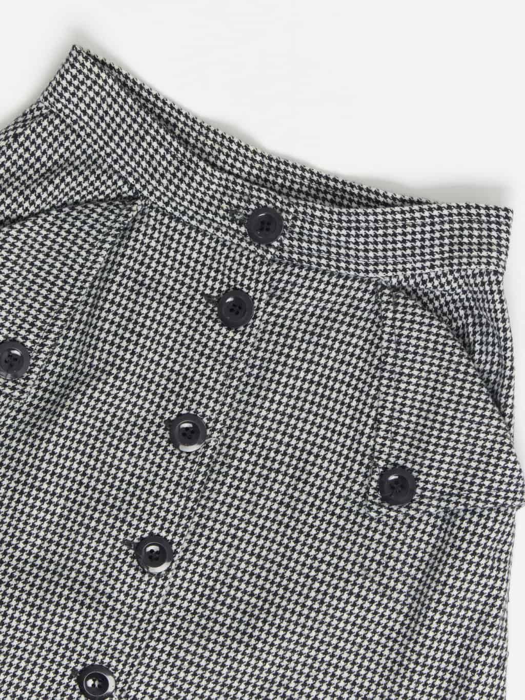 Vintage A Line Dogtooth Maxi Skirt In Black And White 2xs 2