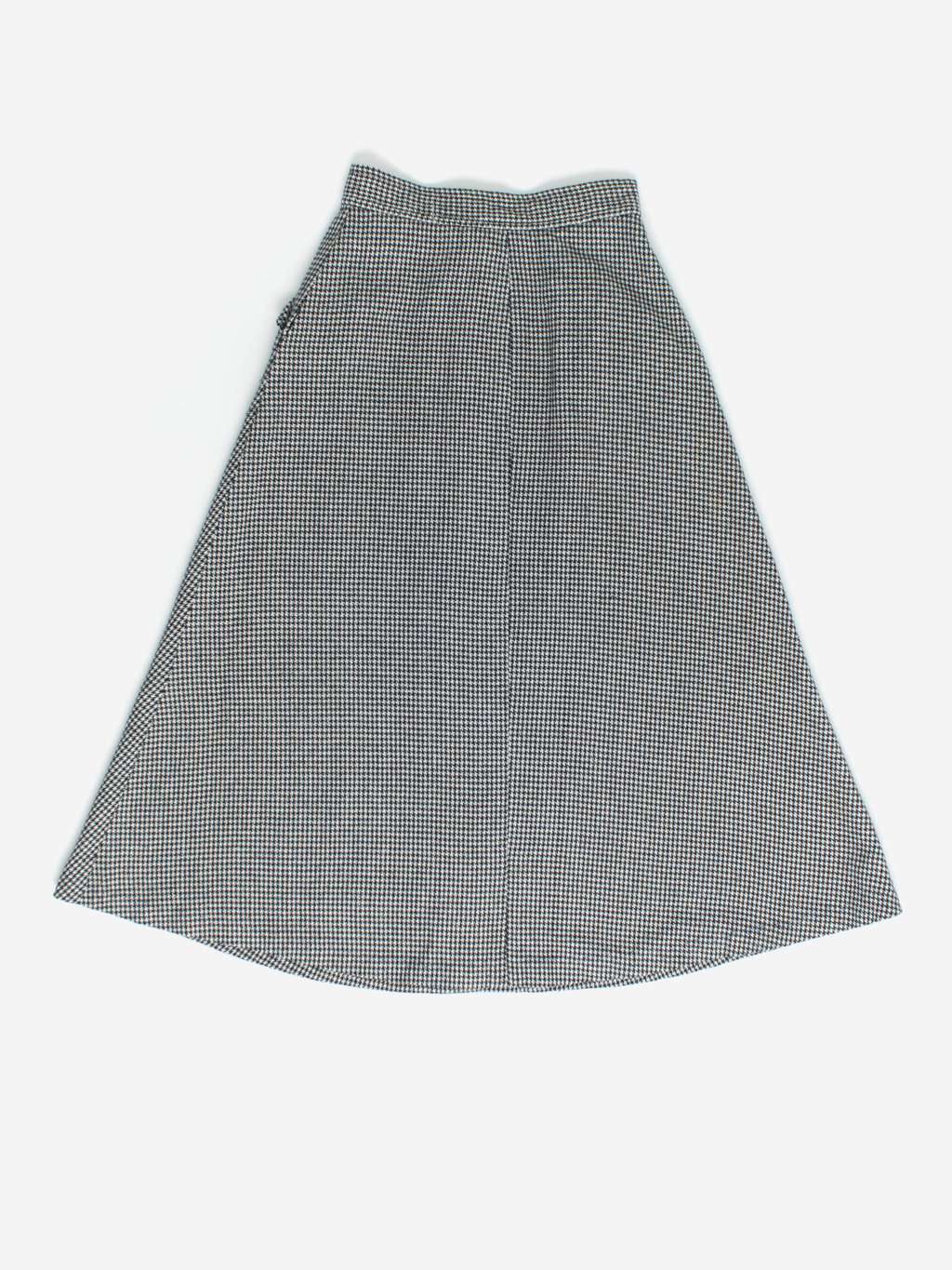 Vintage A Line Dogtooth Maxi Skirt In Black And White 2xs 3