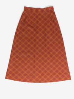 Vintage A Line Plaid Maxi Skirt In Red And Brown Small Medium