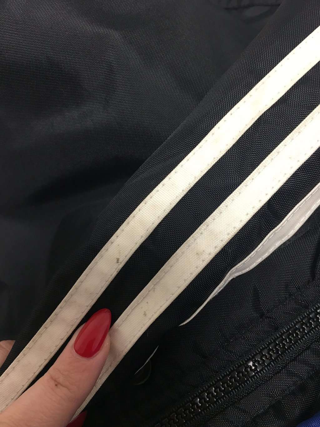 Vintage Adidas padded jacket in black, blue and white - Large / XL - Image 4