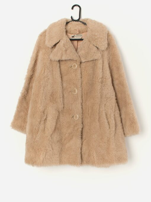 Vintage Alpaca Wool Jacket In Soft Beige Medium Large