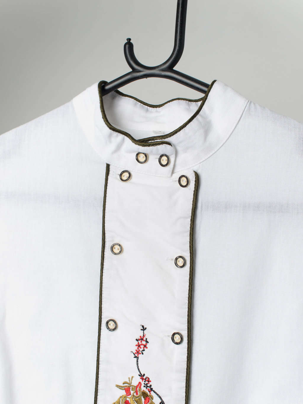 Vintage Bavarian Traditional Top With Embroidered Characters Medium Large