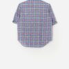 Vintage Blue Checked Blouse With Lace Collar By Jaeger Small Medium