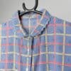 Vintage Blue Checked Blouse With Lace Collar By Jaeger Small Medium 2