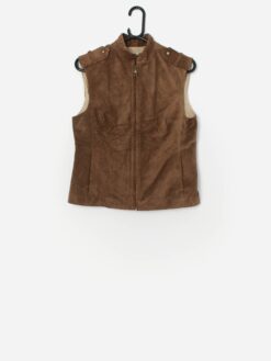 Vintage Brown Suede Vest By Massimo Dutti Medium 3