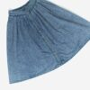 Vintage Button Through Denim Skirt With Green Piping Small Medium 2