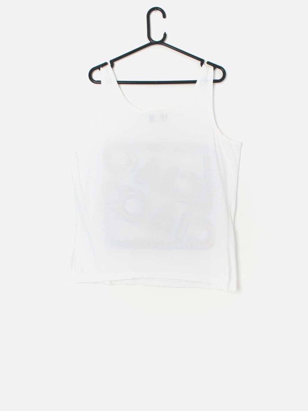 Vintage Ciao Vest Top In White And Yellow Medium Large