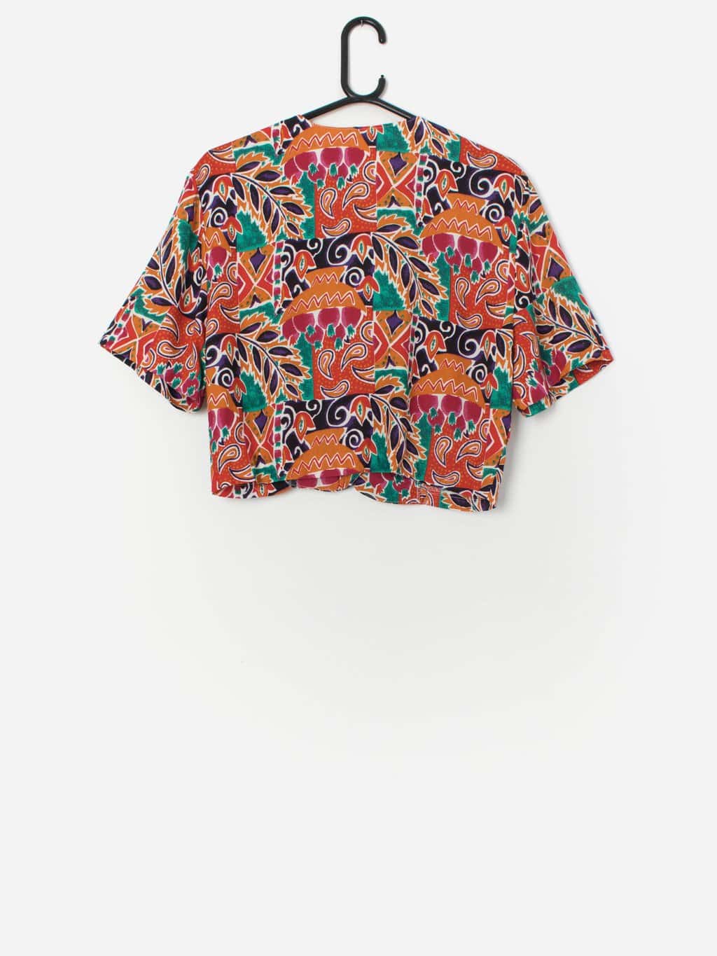 Vintage Colourful Top With Abstract Pattern Medium Large