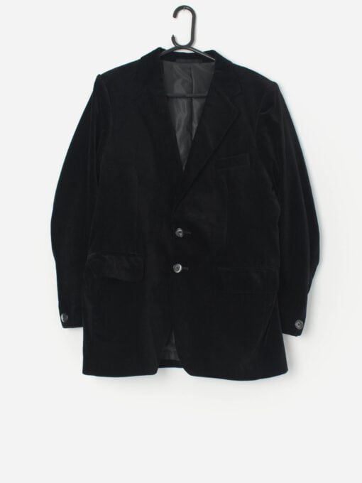 Vintage Cotton Velvet Blazer In Black Small Medium