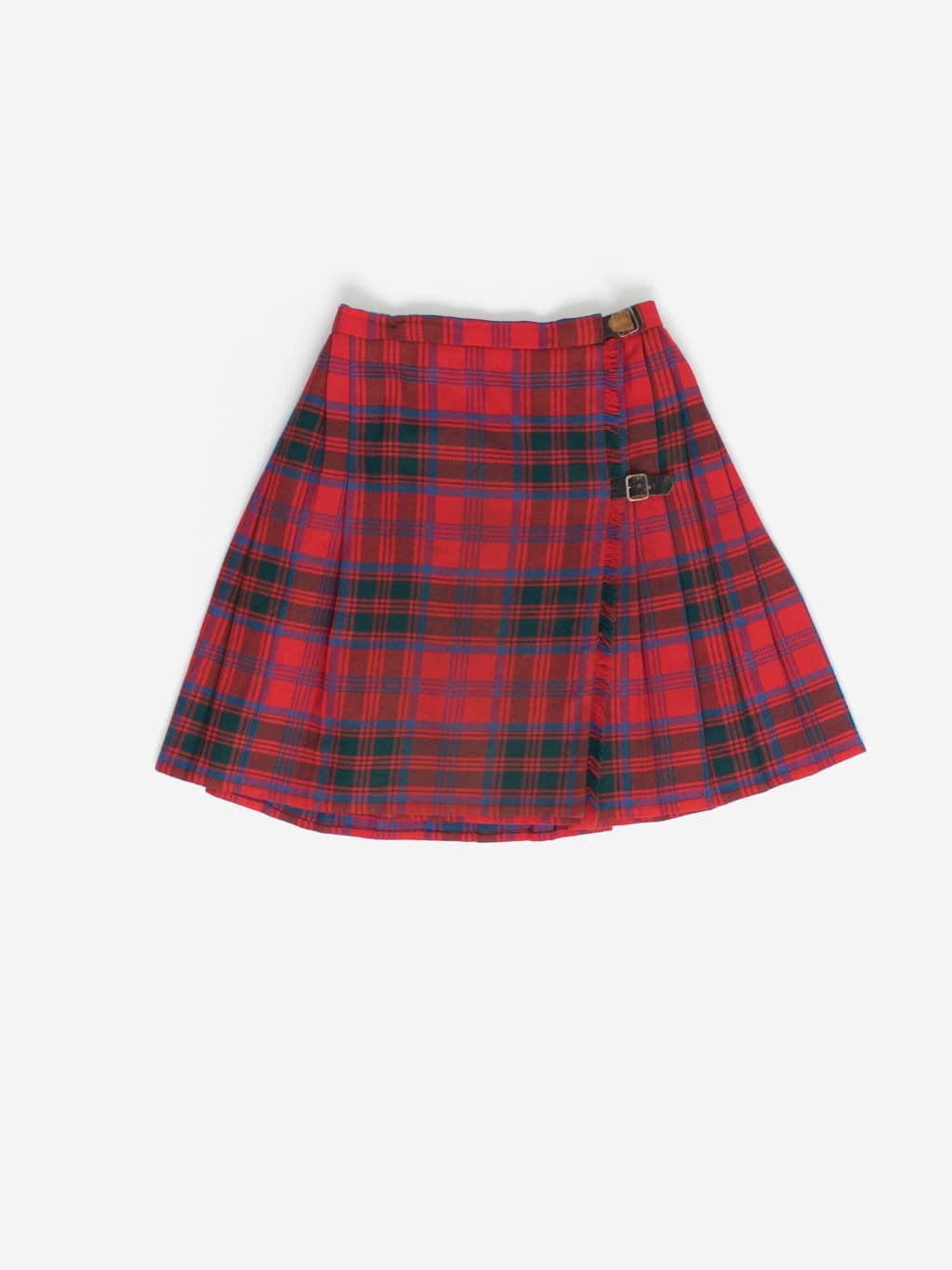 Vintage Courtelle Plaid Skort With Leather Fasteners Small 2