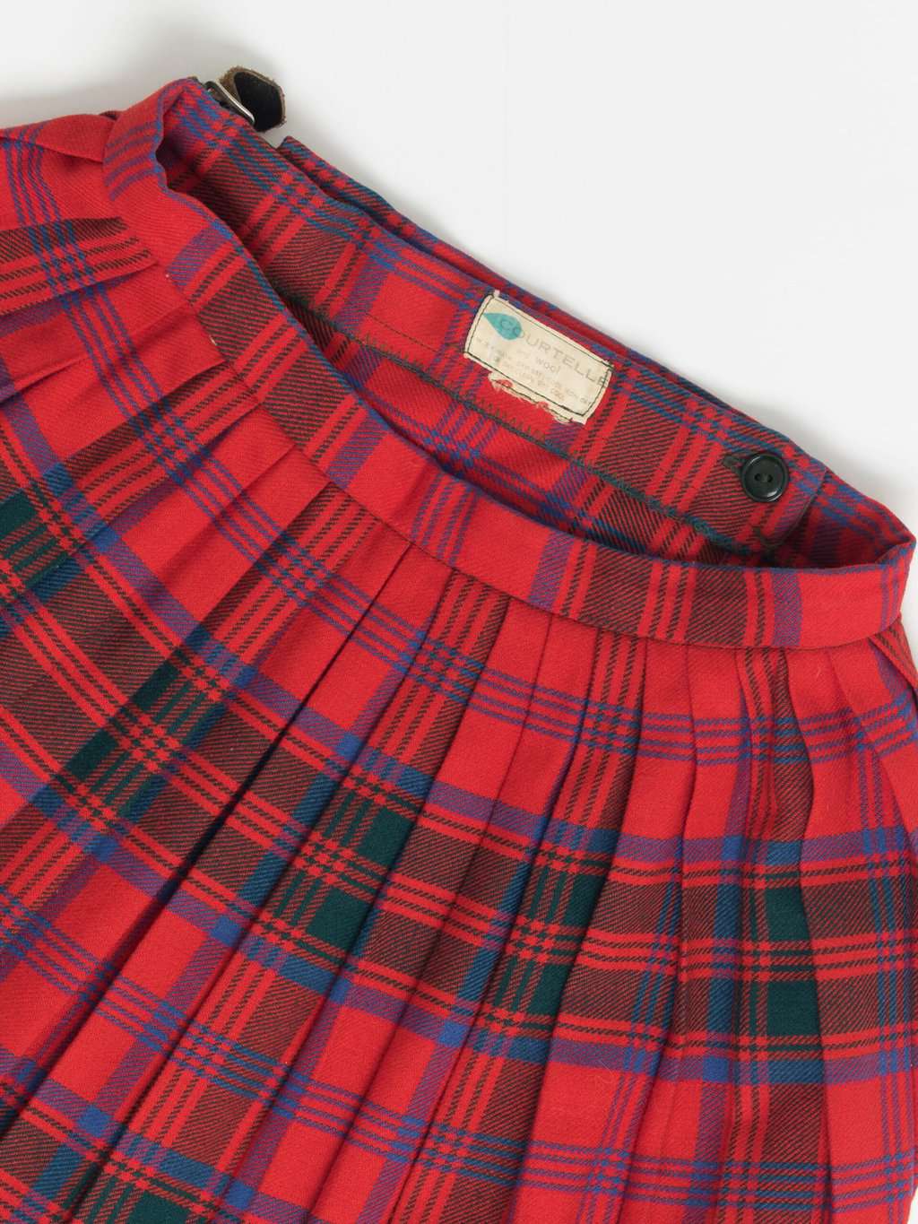Vintage Courtelle Plaid Skort With Leather Fasteners Small 3