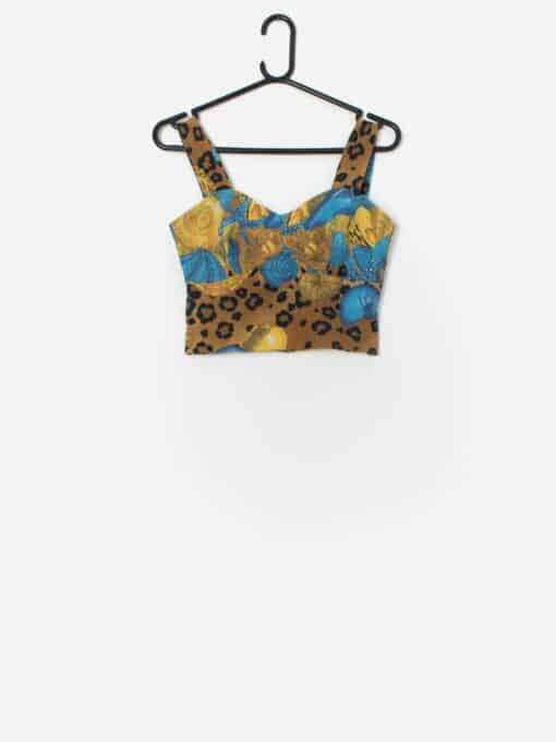 Vintage Crop Top With Leopard Print And Seashells Small 3