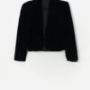 Vintage Cropped Black Velvet Jacket Medium