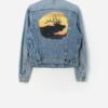 Vintage Customised Lee Denim Jacket With Moose Painting Small Medium