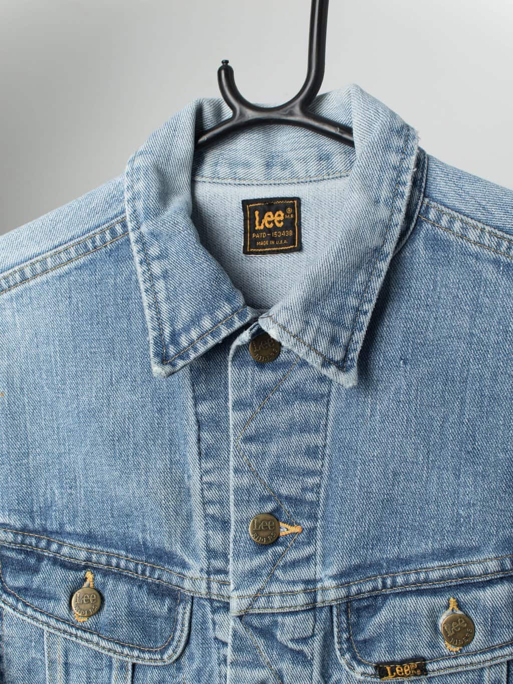 Vintage customised Lee denim jacket with moose painting - Small / Medium - Image 3