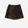 Vintage Dark Brown Suede Mini Skirt With Panelling Medium 3