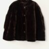 Vintage Dennis Bass Faux Fur Cape In Brown Free Size