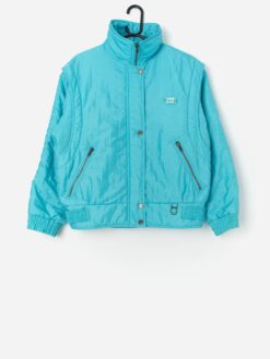 Vintage Ellesse Ski Puffer Jacket In Turquoise Blue Medium