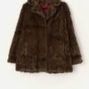 Vintage Faux Fur Jacket In Brown Medium
