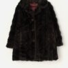 Vintage Faux Fur Jacket In Dark Brown Medium