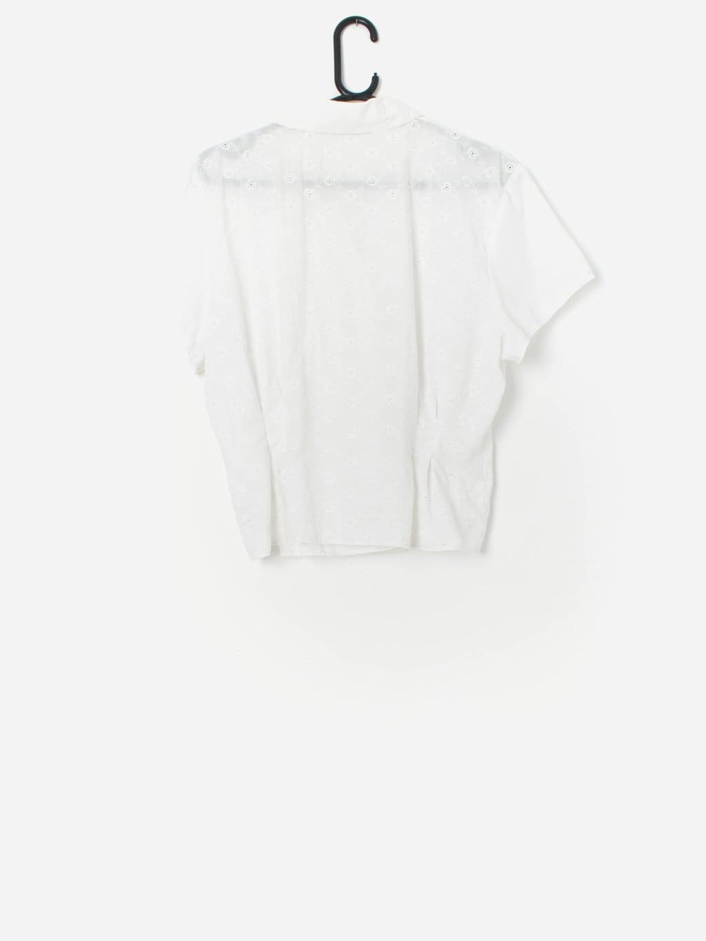 Vintage Floral Blouse In White With Bow Buttons Medium Large 2