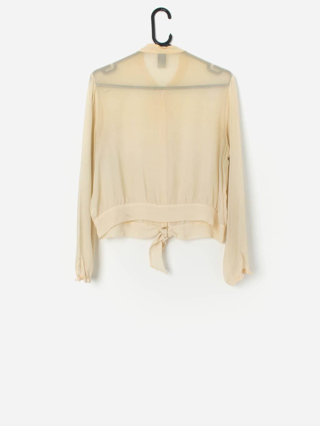 Vintage Gap Silk Sheer Ruffle Front Blouse Medium Large 3