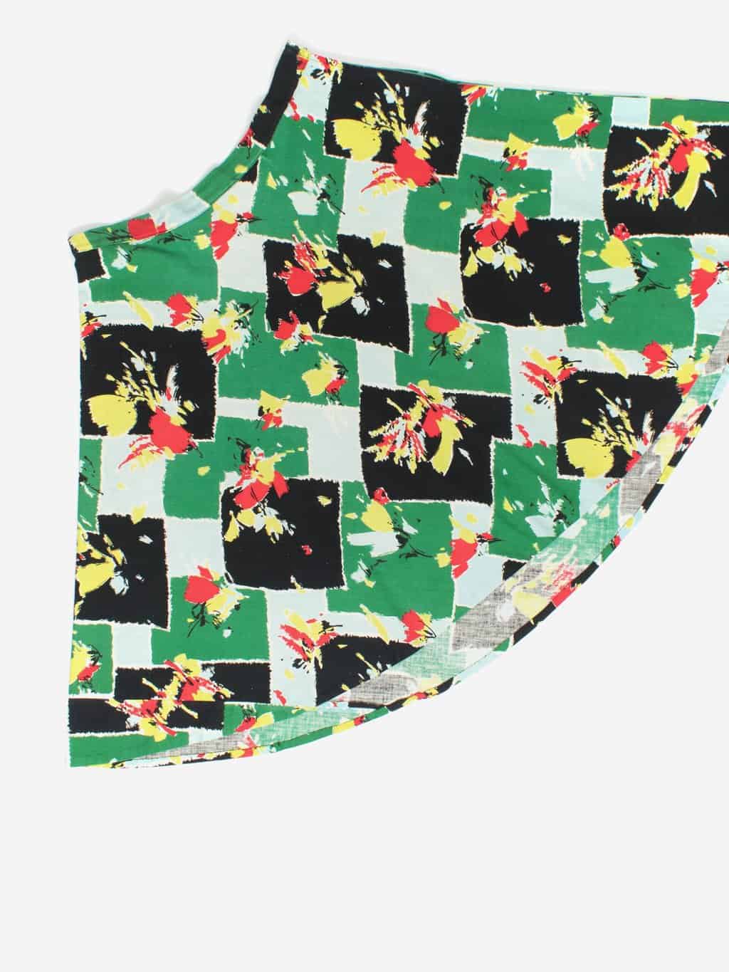 Vintage Handmade A Line Skirt With Abstract Floral Pattern Large 2