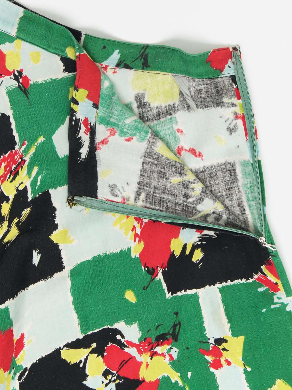 Vintage Handmade A Line Skirt With Abstract Floral Pattern Large 3