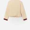 Vintage Handmade Cream Jacket With Red Velvet Details Xs 4