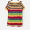 Vintage Handmade Crochet Mini Dress With Colourful Horizontal Stripes Large