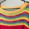 Vintage Handmade Crochet Mini Dress With Colourful Horizontal Stripes Large 2