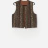 Vintage Handmade Paisley Patterned Corduroy Waistcoat In Autumn Tones Small Medium 3