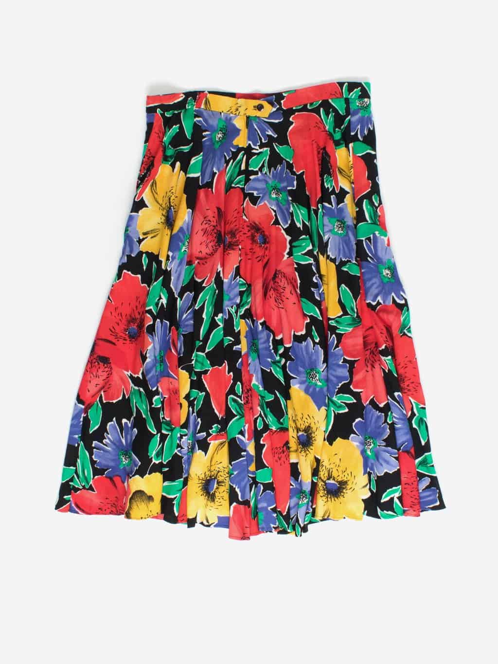 Vintage Handmade Skirt With Bold Floral Pattern Large