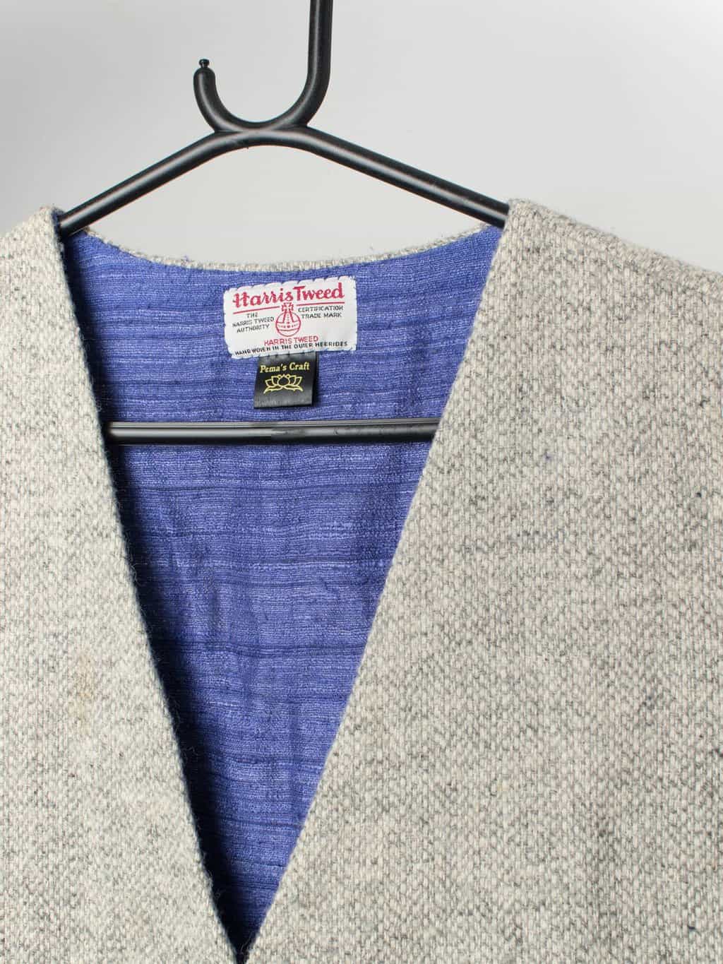 Vintage Harris Tweed Waistcoat Gilet Handmade Large Xl 2