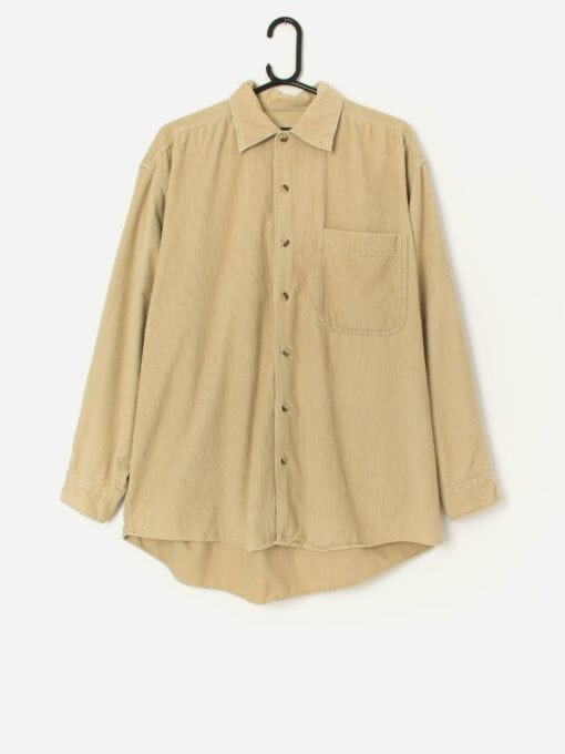 Vintage Jumbo Cord Shirt In Sand Medium