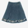 Vintage Laura Ashley Embroidered Denim Skirt Medium Large