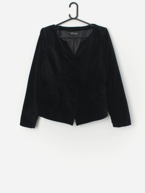 Vintage Laura Ashley Velvet Jacket In Black Small