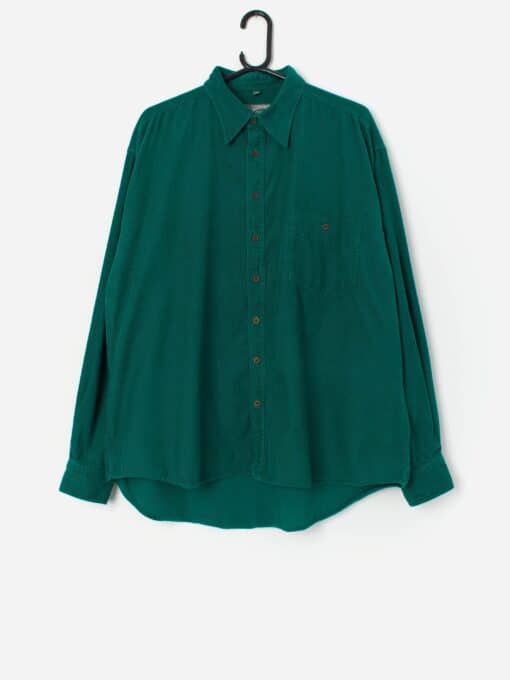 Vintage Le Frog Fine Cord Shirt In Green Xl