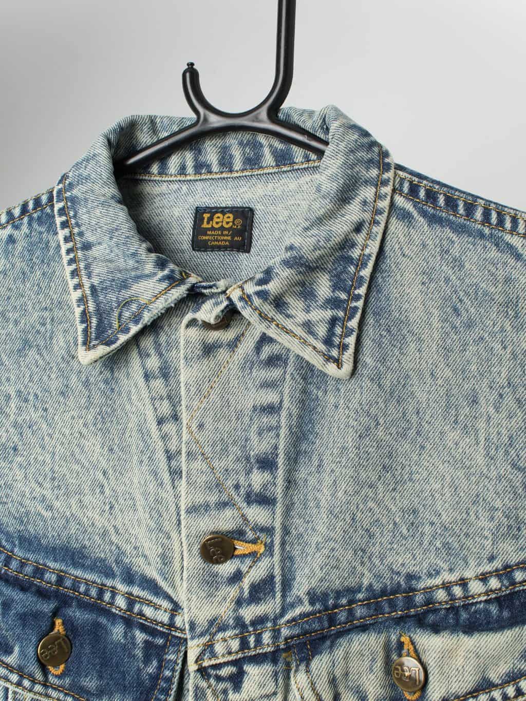 Vintage Lee acid wash denim jacket - Small / Medium - Image 2