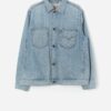 Vintage Levis Denim Engineer Jacket In Light Blue Medium Large