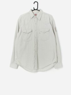 Vintage Levis White Tab Cord Shirt In Stone Grey Large