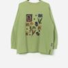 Vintage Light Green Sweatshirt With Arty Florals Medium Large 6