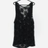 Vintage Long Crocheted Vest Dress In Black Small 4