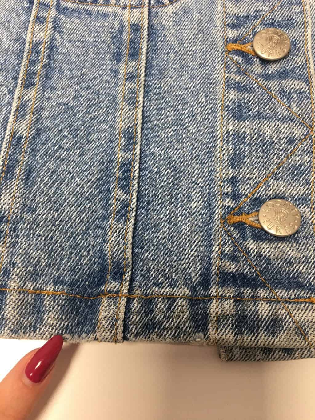 Vintage Looney Tunes denim vest with large embroidered back - Small - Image 7