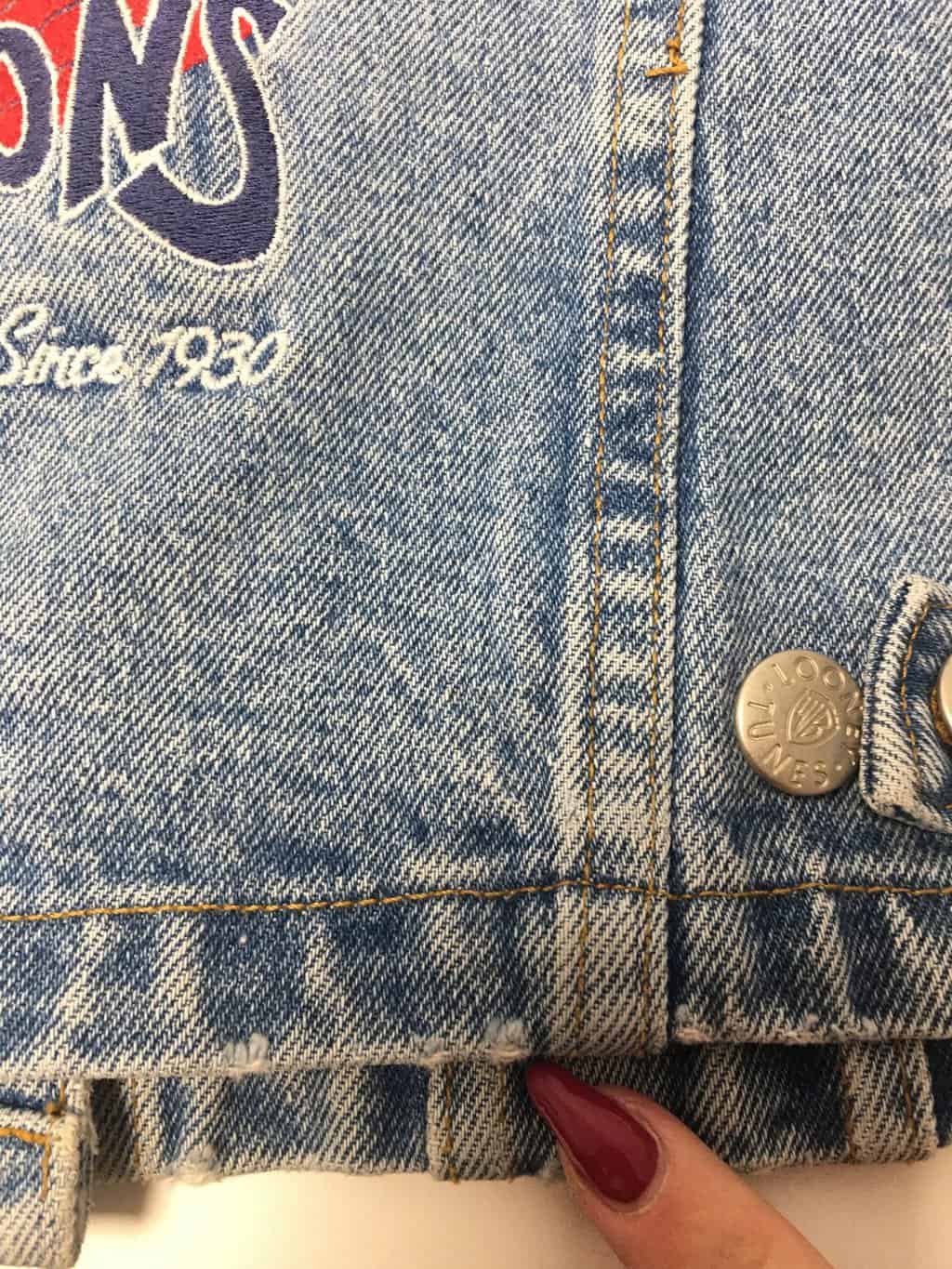 Vintage Looney Tunes denim vest with large embroidered back - Small - Image 5