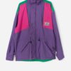 Vintage Men Colour Block Windbreaker In Pink And Purple Medium