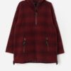 Vintage Men Plaid Burg Fleece In Red Large