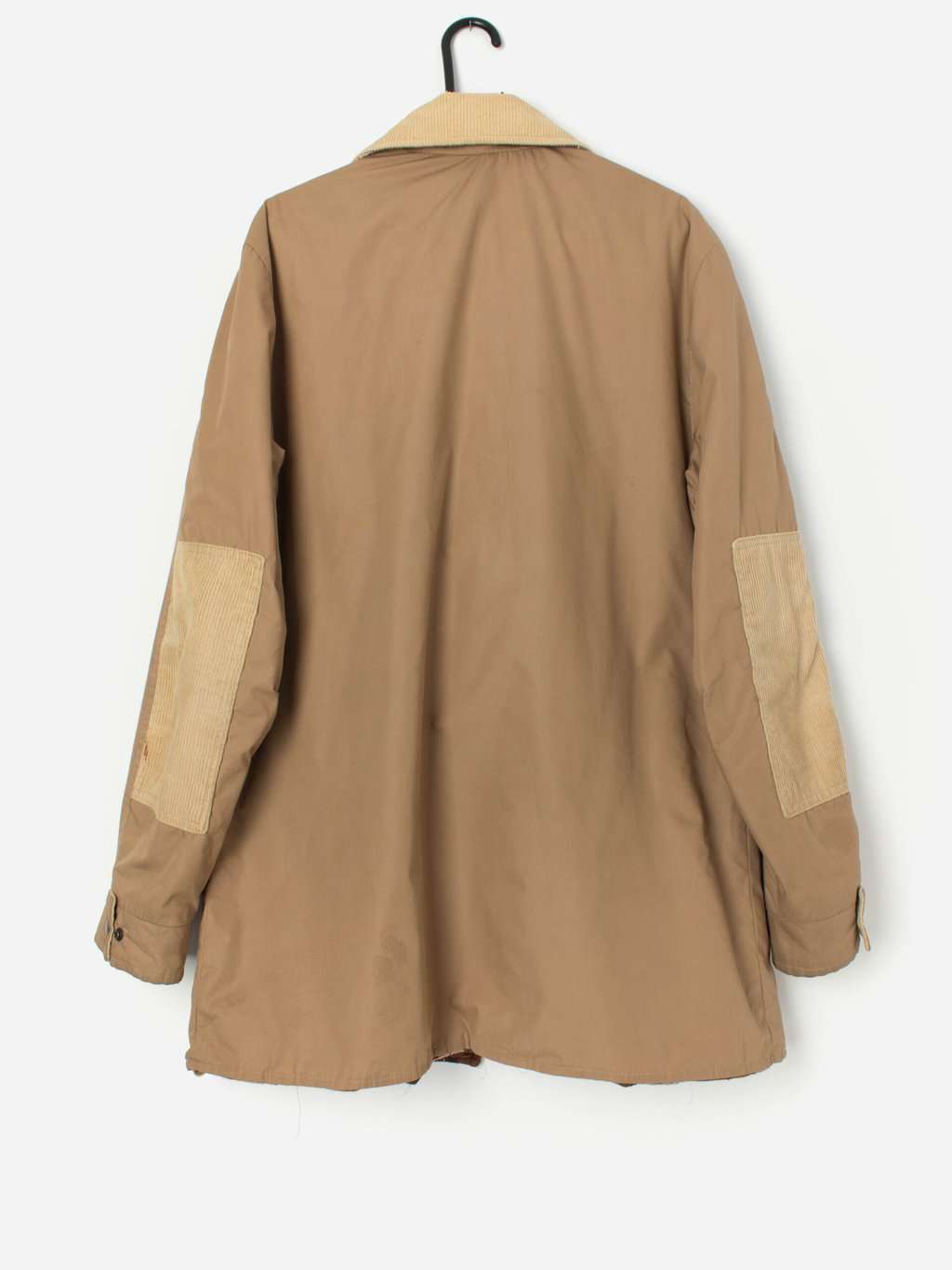 Vintage mens beige country jacket with cord patches - L - Image 4