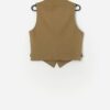 Vintage Mens Handmade Waistcoat In Khaki Brown Xs 2