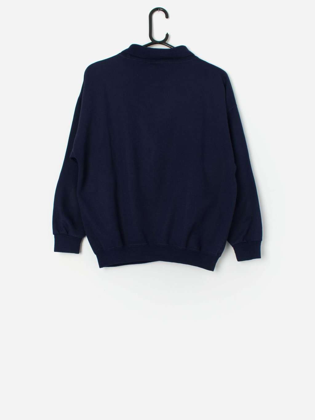Vintage Navy Blue Collared Sweatshirt With Wood Mice Medium 4